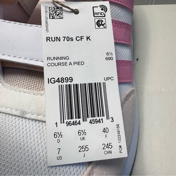 Adidas Kids Run 70s Shoes - Pink and White - Picture 8 of 10